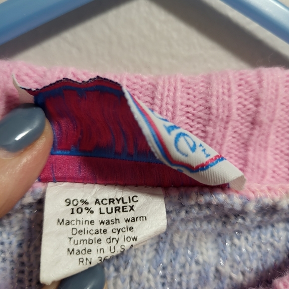 Hollie Hobby Vintage 80s Rare Kids Toddler Knit Pastel Sweater - Picture 6 of 8
